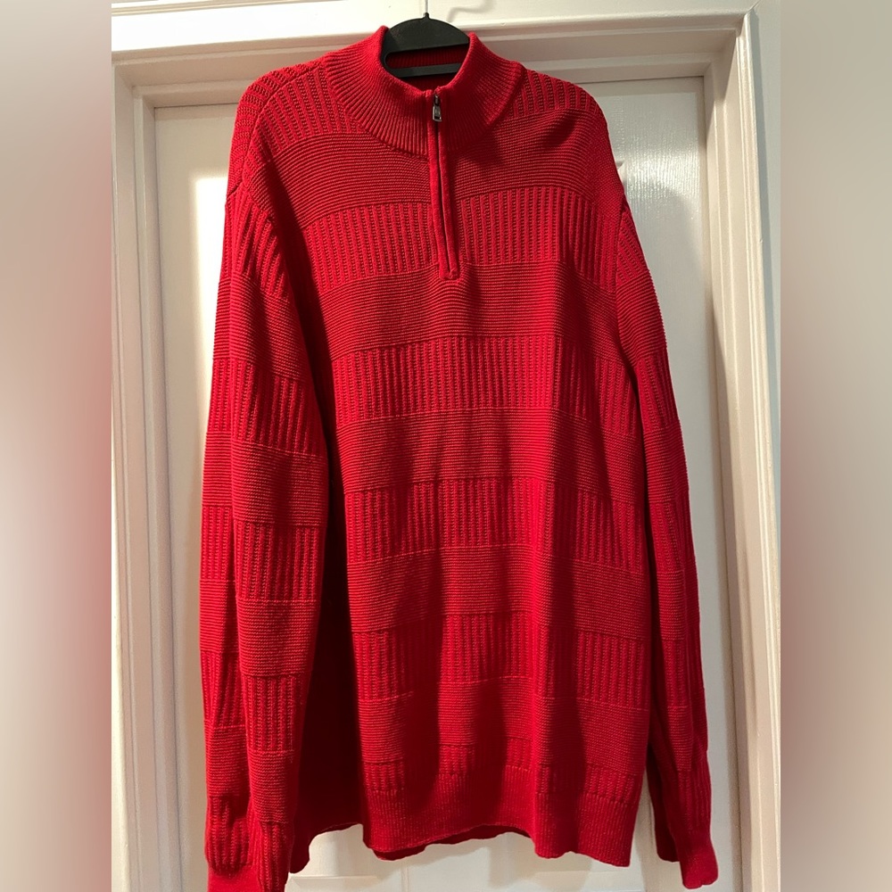 EUC XXL Red Chaps 1/4 zip sweater